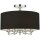 Deckenlampe Schwarz Chrom rund D: 50 cm Stoff Metall 5x E14