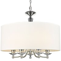 Hängeleuchte rund Ø 50 cm Chrom Weiß...