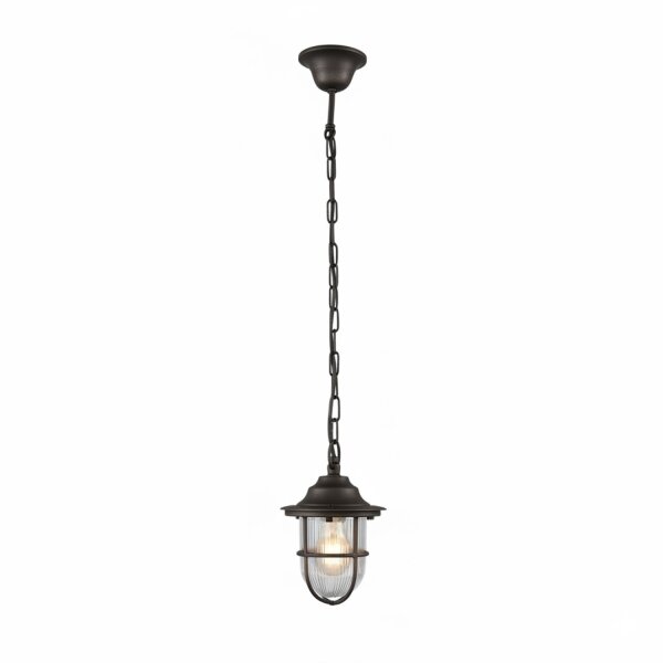 Hängelampe außen Echt-Messing Glas E27 IP54 Ø 16 cm
