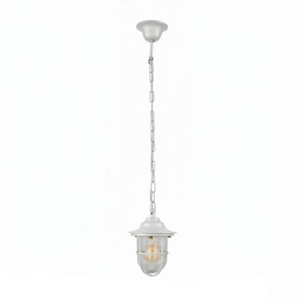 Außenleuchte Echt-Messing Glas E27 IP54 D: 16 cm Weiß
