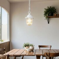 Au&szlig;enleuchte Echt-Messing Glas E27 IP54 D: 16 cm Wei&szlig;