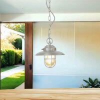 Außenlampe Messing massiv Glas rund D: 23 cm IP54 Grau