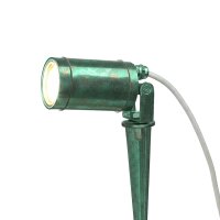 Wegeleuchte Messing 27 cm Erdspieß IP64 Grün...