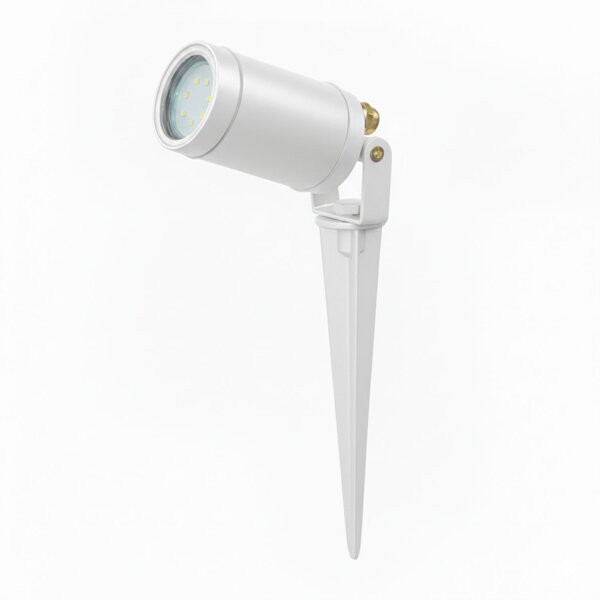 Wegeleuchte Messing massiv GU10 IP64 27 cm hoch Weiß