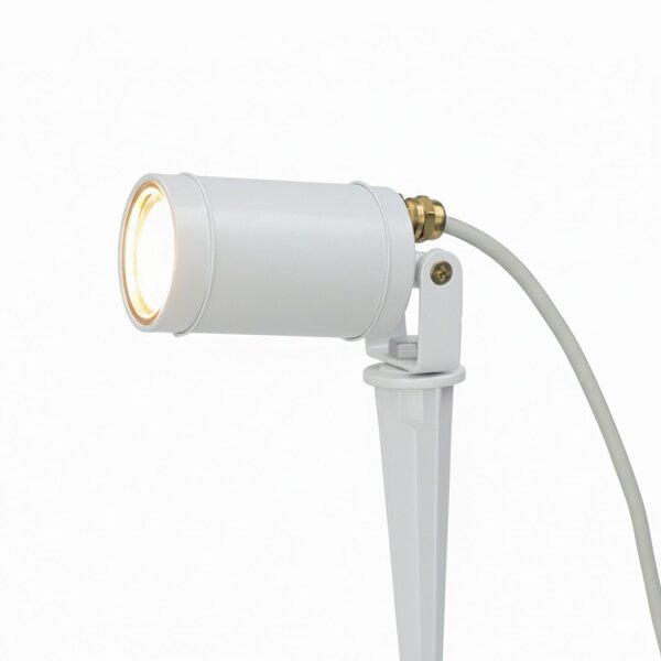 Wegeleuchte Messing massiv GU10 IP64 27 cm hoch Weiß