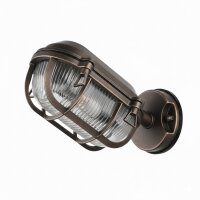 Wandleuchte außen Echt-Messing Glas E27 IP64 H:...
