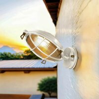 Außenwandlampe Glas Echt-Messing E27 IP64...