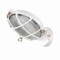 Außenwandlampe Glas Echt-Messing E27 IP64...