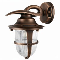 Au&szlig;enwandlampe Messing Glas E27 IP64 H: 24 cm Maritim