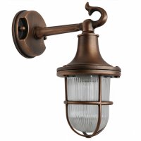 Wandleuchte außen Messing massiv Glas 25 cm hoch IP64