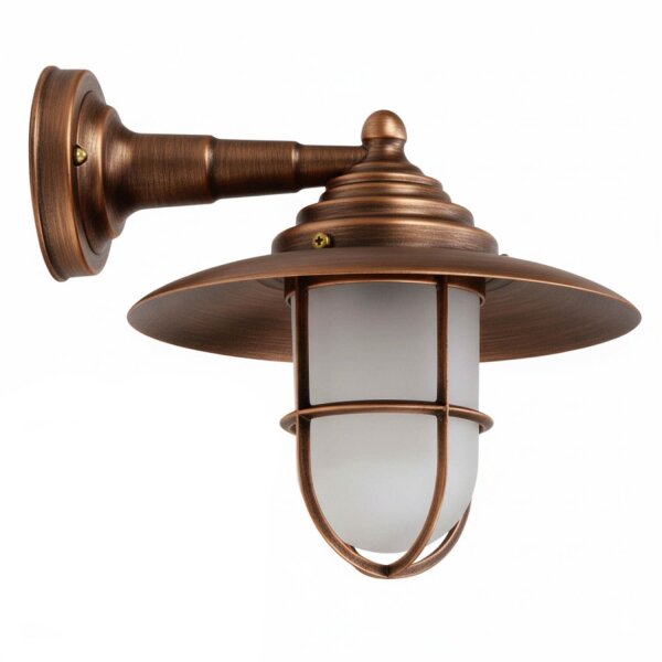 Außenlampe Wand Glas Messing massiv E27 IP43 B: 26 cm