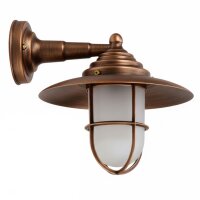 Außenlampe Wand Glas Messing massiv E27 IP43 B: 26 cm