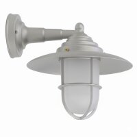 Außenwandlampe Glas Echt-Messing E27 IP43 26 cm breit