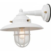 Außenlampe Wand Messing massiv Glas B: 26 cm IP43...