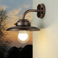 Au&szlig;enwandlampe Echt-Messing Glas E27 IP64 30 cm breit