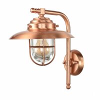 Außenleuchte Wand Messing massiv Glas E27 IP43 H:...