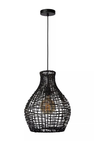 Dekorative Hängelampe Papier Schwarz Modern Ø35 cm rund