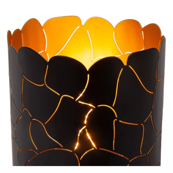 Kleine Tischleuchte Schwarz Gold Schalter E27 26,5 cm