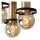 Deckenlampe Retro Metall Schwarz Gold E27 Ø30 cm rund