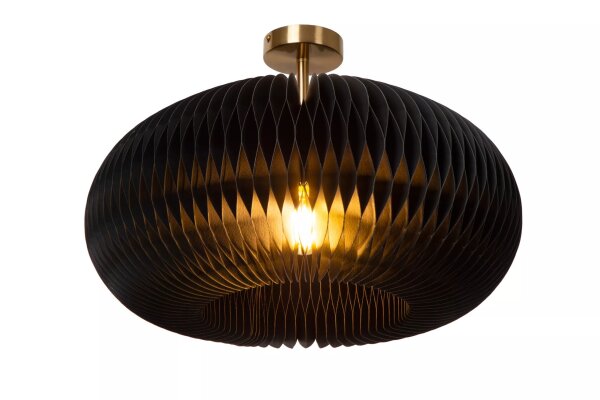 Deckenlampe Papier Gold Schwarz Ø52 cm rund E27 dimmbar