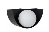 Wandlampe Glaskugel Metall Schwarz Weiß G9 blendarm