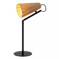 Tischlampe Rattan Metall Schwarz 51,5 cm E14 gem&uuml;tlich