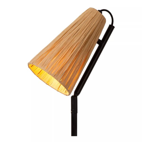 Stehlampe Rattan Metall Modern Grau Schwarz E14 152 cm