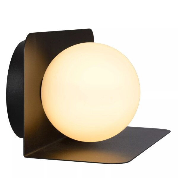 Wandlampe G9 Glas Kugelschirm Schwarz B:24 cm blendarm