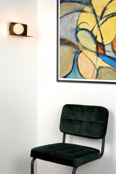 Wandlampe G9 Glas Kugelschirm Schwarz B:24 cm blendarm