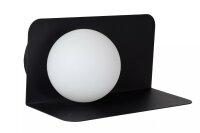 Wandlampe G9 Glas Kugelschirm Schwarz B:24 cm blendarm