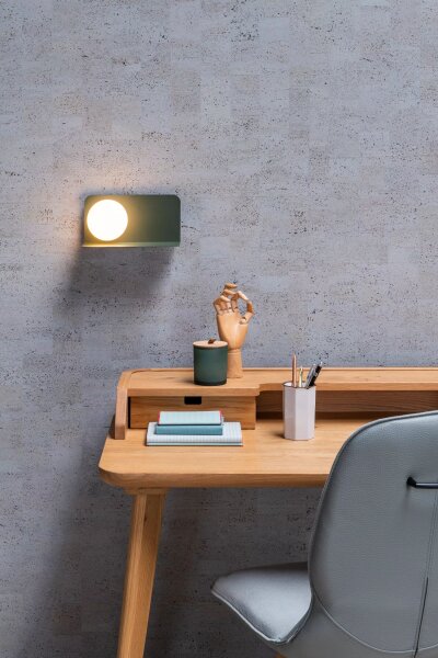 Wandlampe Glasschirm blendarm Grün Weiß G9 B:24 cm