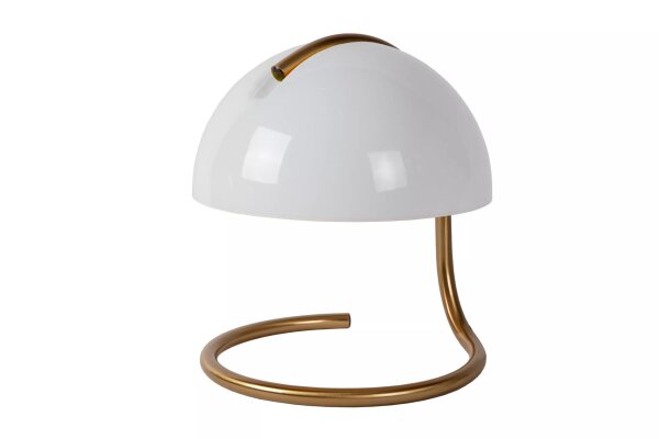 Tischleuchte Metall Glas Gold Weiß 25 cm E27 blendarm