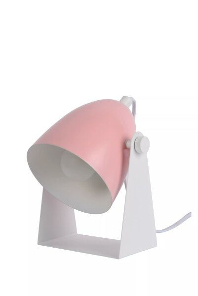 Verstellbare Tischlampe Metall Weiß Rosa E14 20,5 cm
