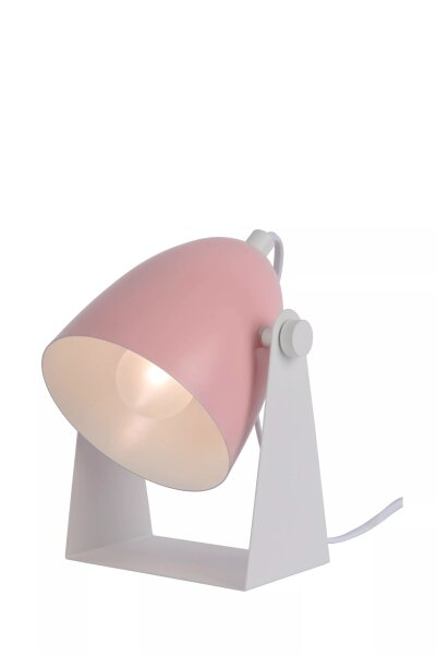 Verstellbare Tischlampe Metall Weiß Rosa E14 20,5 cm