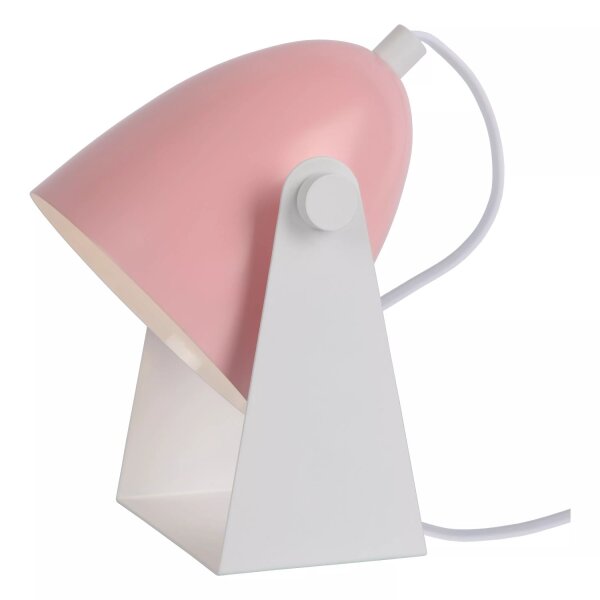 Verstellbare Tischlampe Metall Weiß Rosa E14 20,5 cm