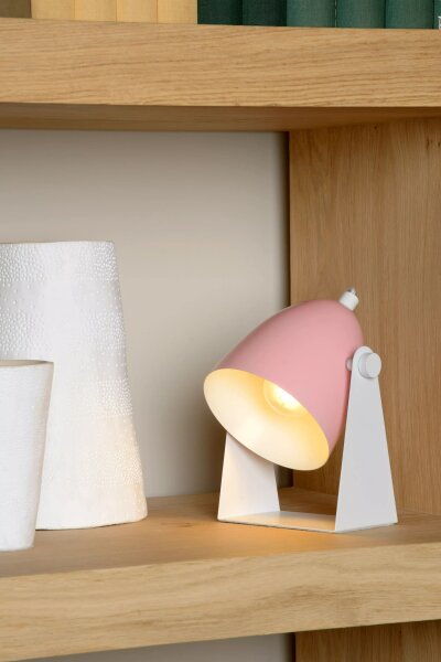 Verstellbare Tischlampe Metall Weiß Rosa E14 20,5 cm