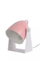 Verstellbare Tischlampe Metall Weiß Rosa E14 20,5 cm