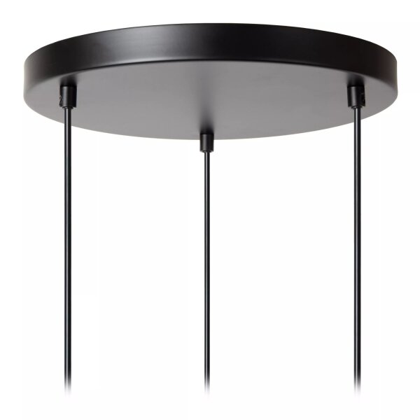 Hängelampe Aluminium Schwarz Gold B:30 cm E14 3-flmg
