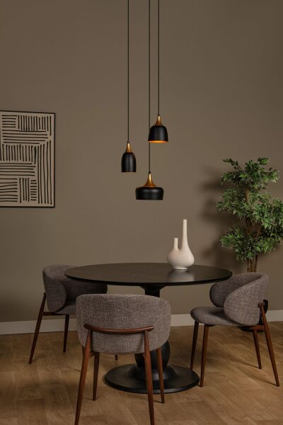 Hängelampe Aluminium Schwarz Gold B:30 cm E14 3-flmg