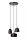 Hängelampe Aluminium Schwarz Gold B:30 cm E14 3-flmg