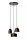 Hängelampe Aluminium Schwarz Gold B:30 cm E14 3-flmg