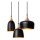 Hängelampe Aluminium Schwarz Gold B:30 cm E14 3-flmg