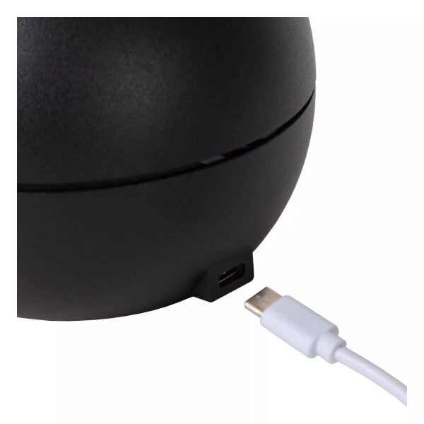 LED Akku Tischlampe Schwarz klappbar Ø12 cm 12 h 2700 K