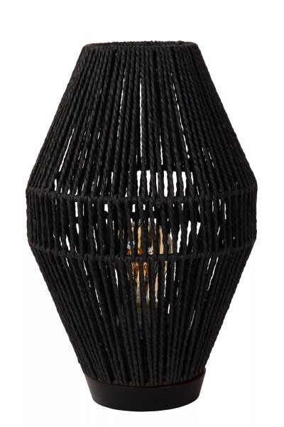 Gemütliche Tischlampe Papier Schwarz 33,5 cm E27 Modern
