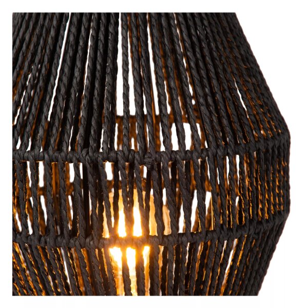 Gemütliche Tischlampe Papier Schwarz 33,5 cm E27 Modern