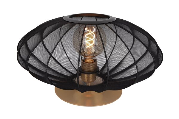 Tischleuchte Schwarz Gold 22 cm klein E27 blendarm
