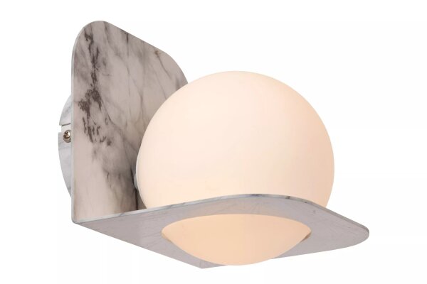 Wandlampe Glaskugel blendarm Marmor IP44 B:14 cm G9