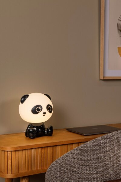 LED Tischlampe Schwarz Weiß Panda 3 W Schalter dimmbar