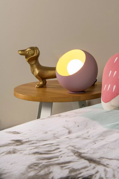 Tischleuchte Pink Glas Metall 20 cm klein E27 blendarm