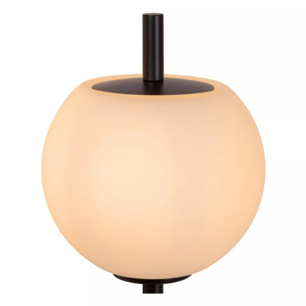 Wandlampe Glaskugel IP44 Schwarz H:34,5 cm G9 blendarm